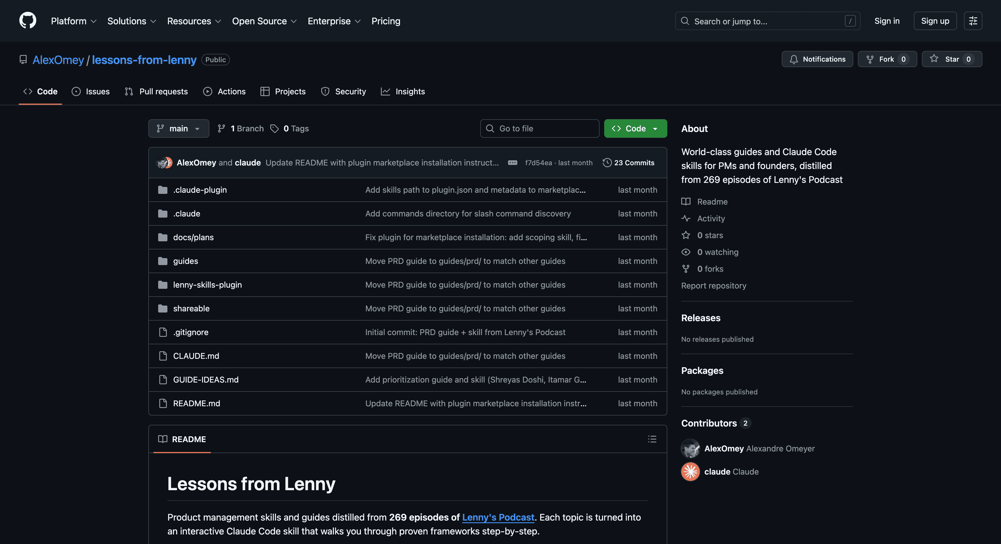 Lessons from Lenny main screenshot